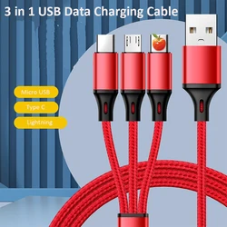 Lingable 범용 고속 충전 케이블, 멀티 USB 포트, 다중 전화 충전 코드 라인, 아이폰 마이크로 USB C 타입 충전기, 3 in 1