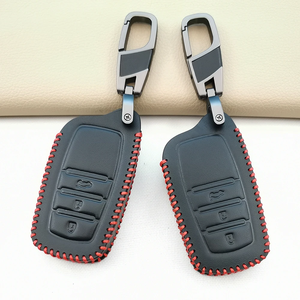 Funda de cuero para llave de coche, accesorios para llavero de Toyota RAV4 Highland, Coralla, Hilux, Fortuner, Land Cruiser, Camry Crown, 100%