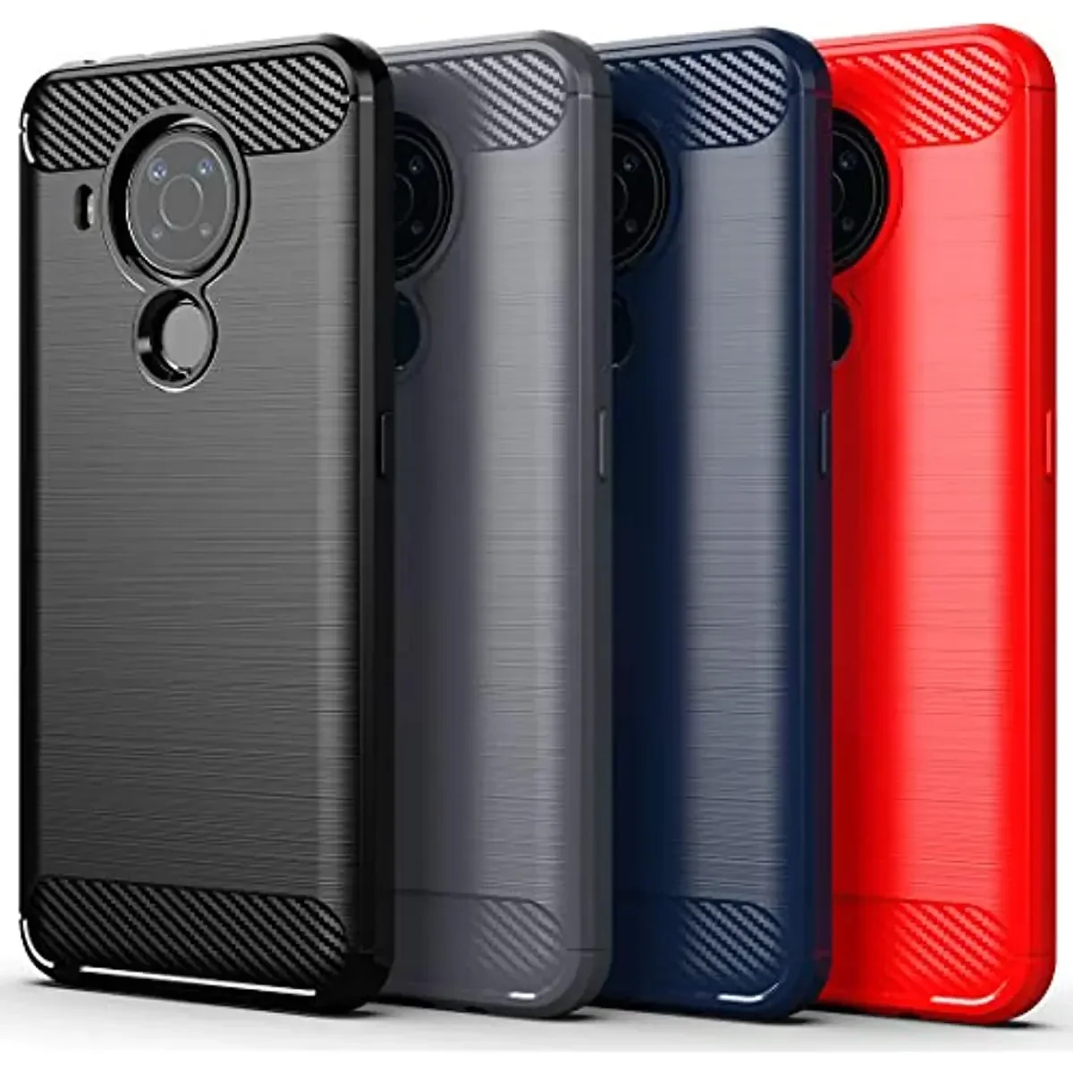 TPU Brushed Case for Nokia 5.4 / Nokia 5.1 / 5.3 / 5.1 Plus Soft Silicon with Texture Carbon Fiber Design Cover