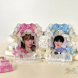 MINKYS 귀여운 케이팝 포토카드 홀더, 아이돌 사진 카드 디스플레이 홀더, 소형 카드 보호 케이스, 문구, 3 인치