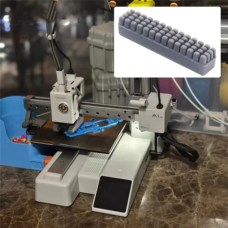 AC88-Wiper Silicone Brush Nozzle Brush Hot Bed Mount Scrubber Cleaner For Bambulab 3D Printer
