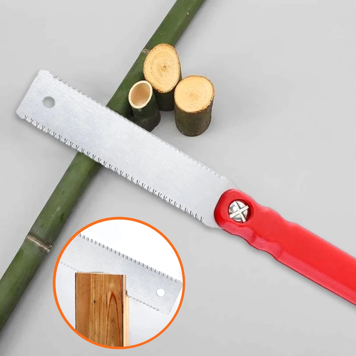 11.8 Inch Hand Saw Double Edged Japanese Pull Saw Metal Pull Saw 65Mn Flexible Blade Tenon 3 Side Grinding Teeth Portable Tool