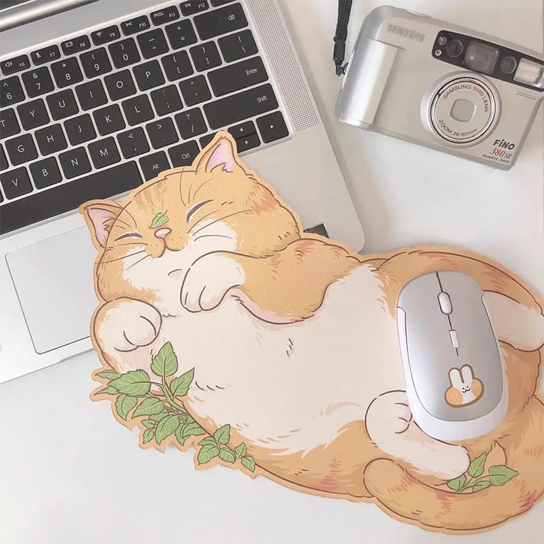 Kawaii Cat Mouse Pad Girl Cute Literary Cartoon Office Gamer Set Computer Desk Mats Thickened Non-slip Waterproof Keyboard Mat