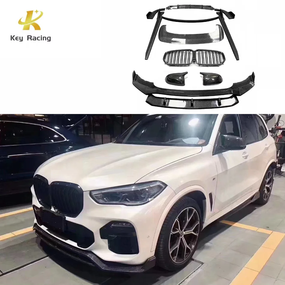 

Комплект кузова из углеродного волокна, передний бампер, решетка для губ, крышка зеркала заднего вида, боковые юбки, задний диффузор, спойлер для BMW X5 G05 Accesorios
