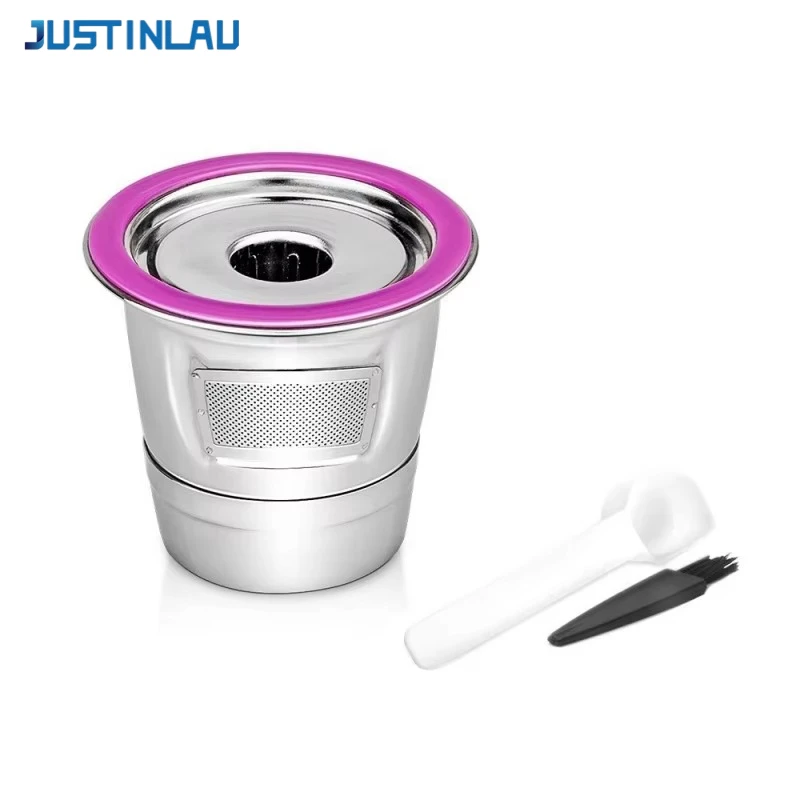 JUSTINLAU 304 Stainless Steel Coffee Capsules Reusable K-Cup Refillable Coffee Capsule Coffer Set for Keurig 2.0 1.0 Mini Plus