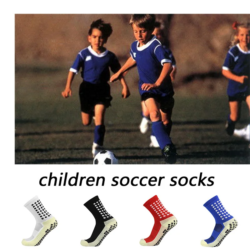 

silicone and youth socks breathable children sports New square soccer non-slip grip football socks