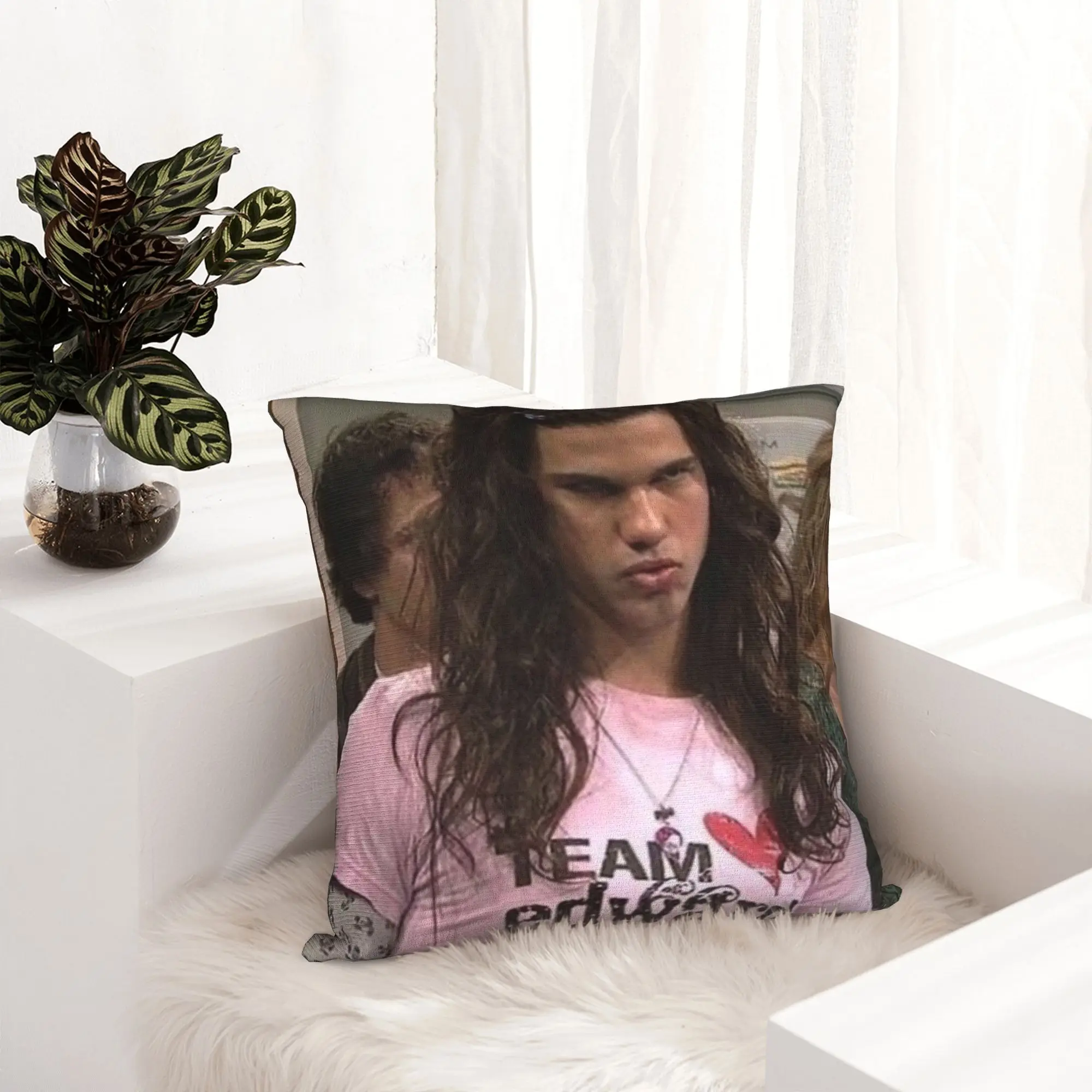Team Edward Jacob Twilight Pillowcase Double-sided Printing Cushion Cover Decorative  Throw Pillow Case Cover Sofa Square