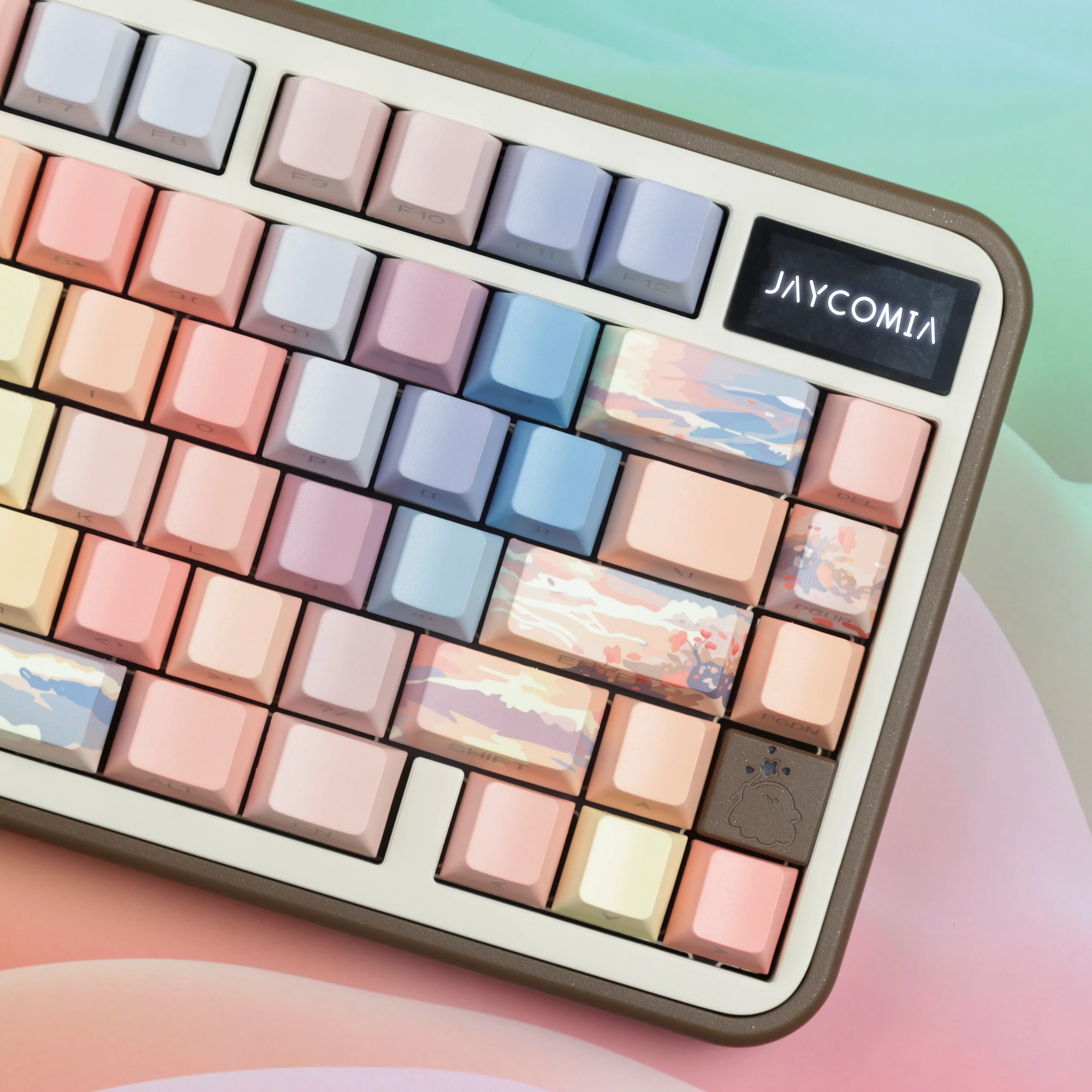 Double Shot Side Letters Keycaps, Material PBT, Dye-Sub, Perfil de Cereja, Layout ISO ANSI, Big Set, Pôr do Sol para Fazer Chaves