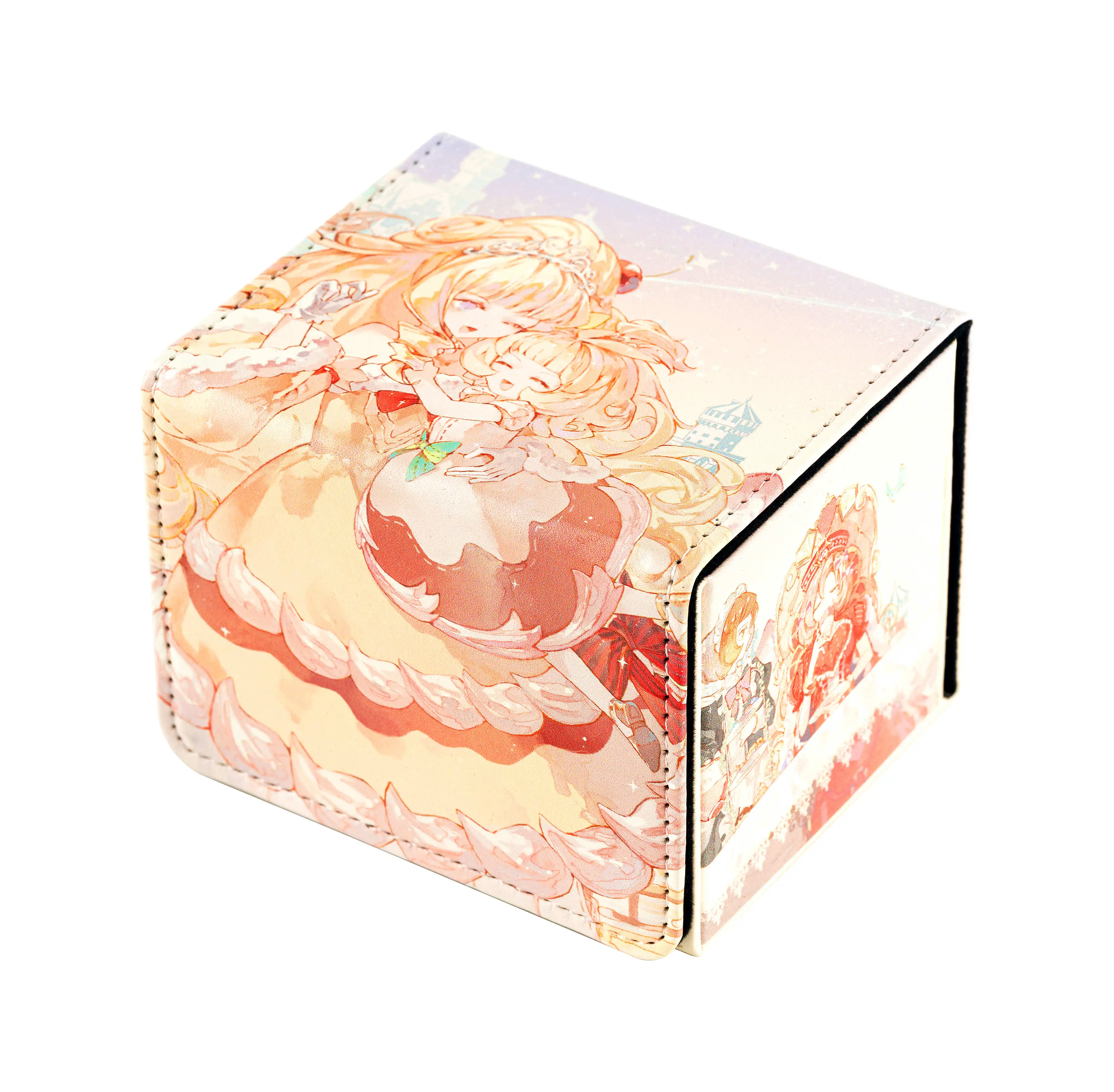 Yugioh Madolche Puddingcess Magileine Deck Box Yu-Gi-Oh! OCG TCG PTCG Trading Card Storage Box Pu Leather Collection Box 100+