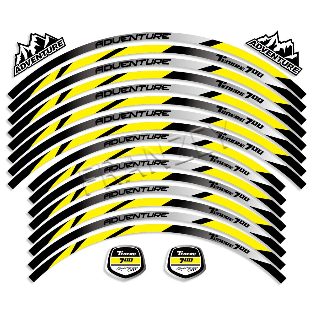 For TENERE 700 Tenere700 XTZ 700 XTZ700 Reflective Motorcycle Accessories Wheel Stickers Hub Decals Rim Stripe Tape