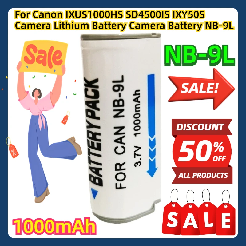 

For Canon IXUS1000HS SD4500IS IXY50S Camera Lithium Battery Camera Battery 1000mAh NB-9L