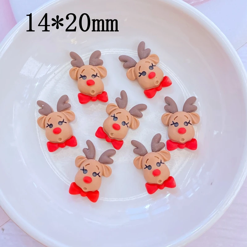 20PCS Resin Cartoon  Christmas Collection Series  Self Adhesive Model Scrapbook Flatback 3D Figurine DIY Home Decor