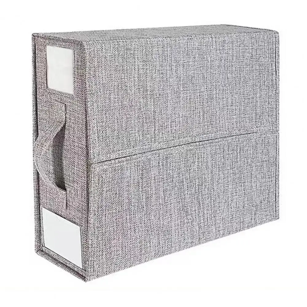 Linen Closet Organizer Socks Storage Box Transparent Window Wardrobe Storage Box with Handle for Clothes Bedding for Socks