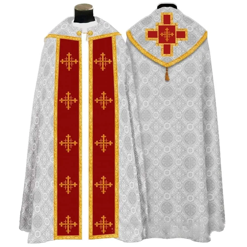 للجنسين الكنيسة السترات الكاثوليكية كيب عباءة الكاهن المشاهير Chasuble كتلة سترة البابا رداء هالوين القرون الوسطى تأثيري حلي #5