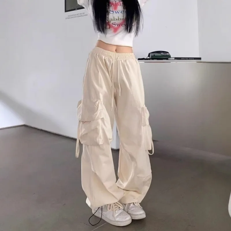 2026 New Retro Tooling Casual Pants Women's High-waisted Straight Wide-leg Trousers Design Sense Loose Floor Pants