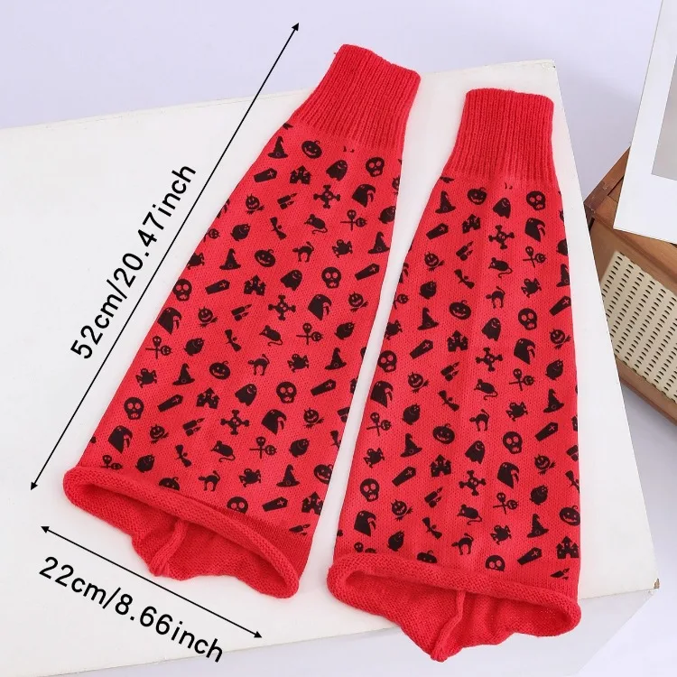 ​​Halloween Socks Costume Accessories - Novelty Graffiti Crew Socks, Warm Knitted Leg Warmers for Women, Fall Winter Party Gift​