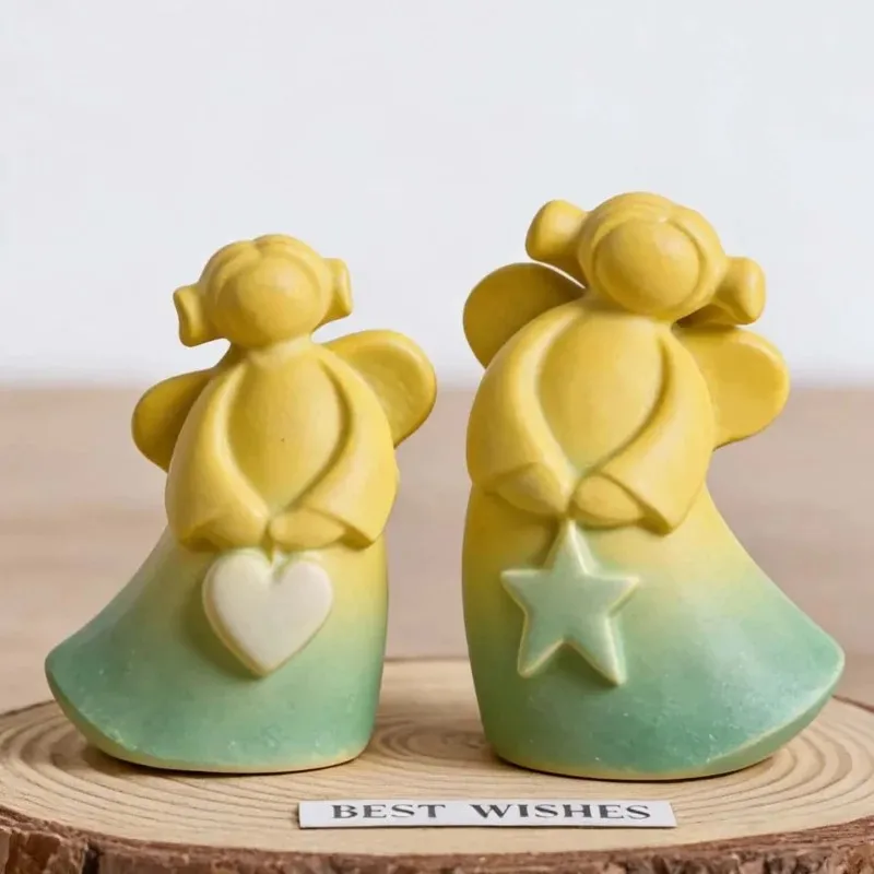 2026 Latest Model Heart Star Angel Silicone Candle Mold DIY Wing Girl Aromatherapy Gypsum Casting Molds Soap Plaster Resin Craft