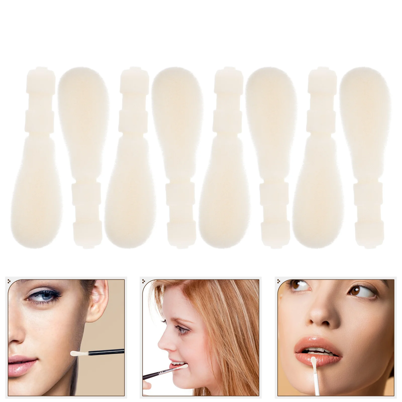 

50Pcs Lip Brush Heads Replacement Soft Flock Large Cotton Head Makeup Tool Travel Lip Gloss Applicator Accessory