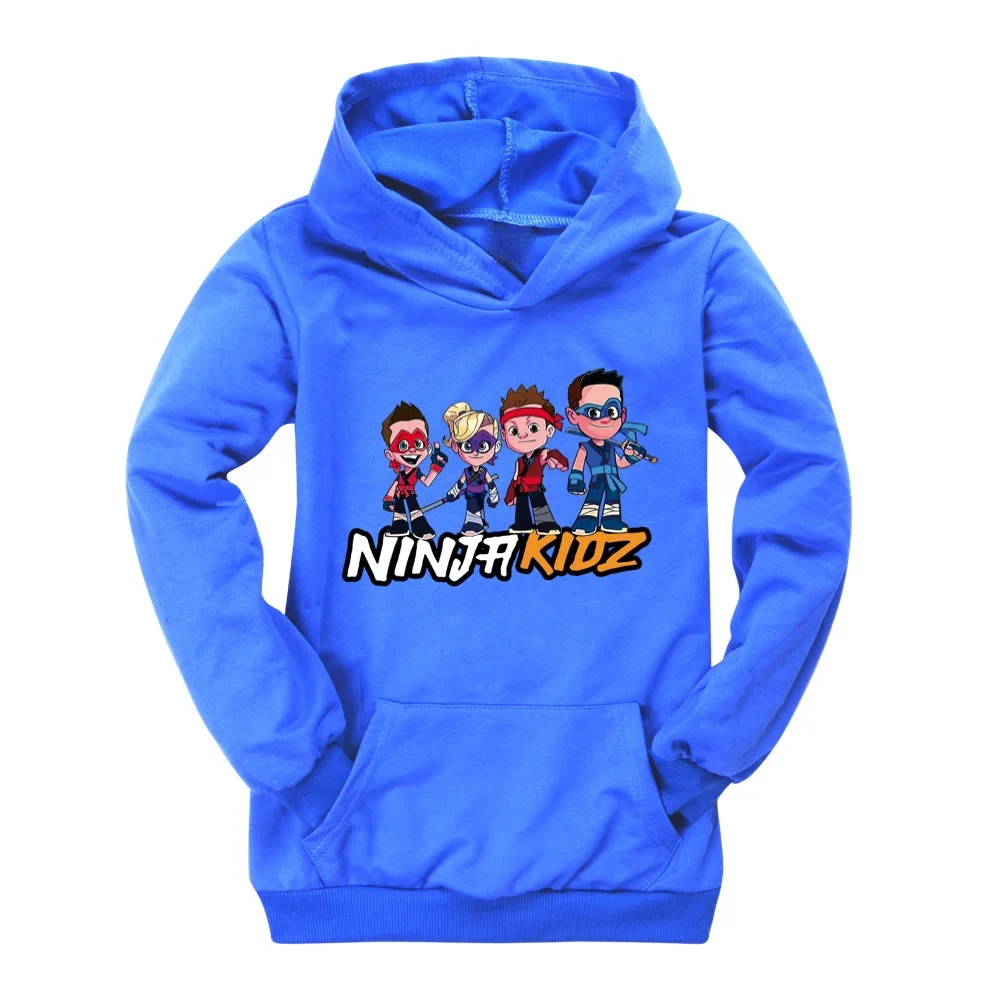 NINJA KIDZ Kids Casual Pocket Sweatershirt Boys Hooded Girls T Shirt Child Clothes Cotton Girl Costume