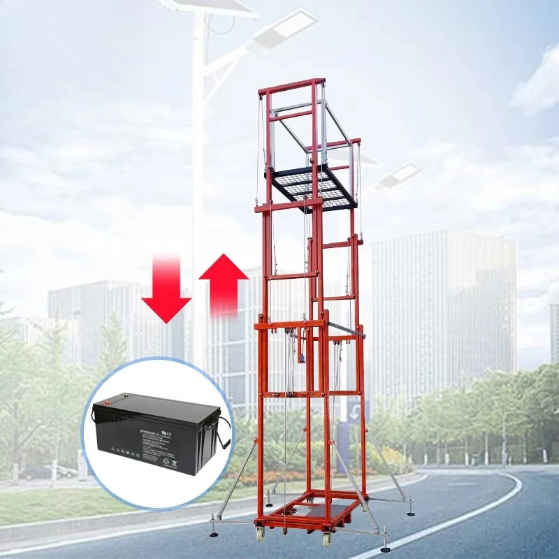 2M-8m portable foldable electric lifting scaffold 500kg mobile lifting table working platform steel scaffold