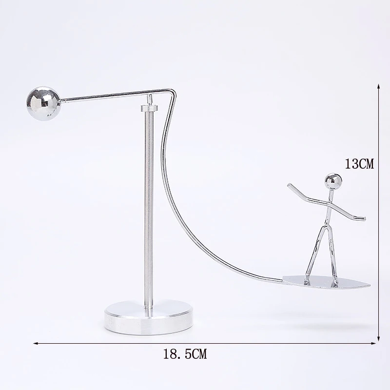 Stainless Steel Balance Ball Toy Creative Pendulum Cradle Iron Man Ornaments Decompression Desk Toy Early Education Tools Gifts