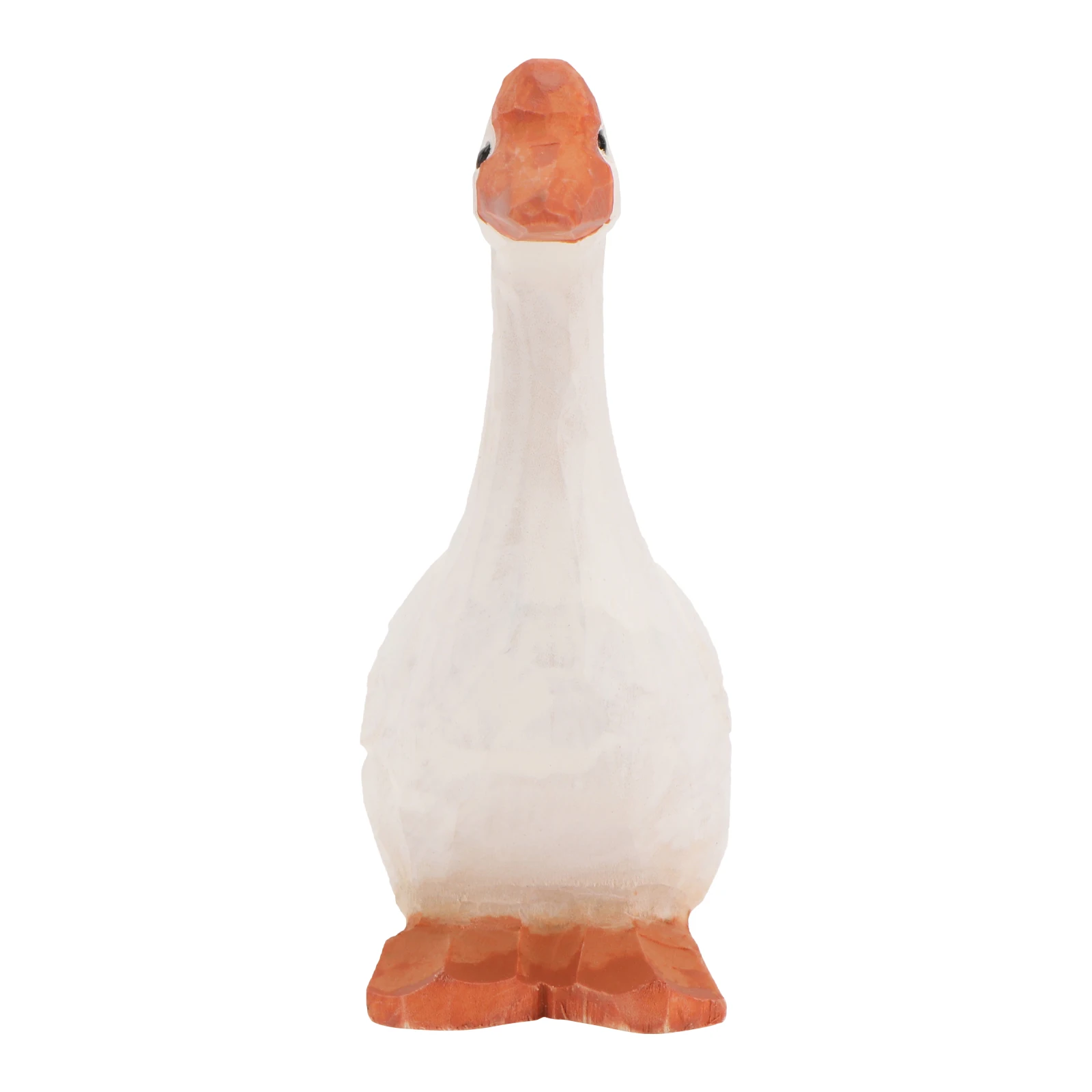 

1pc Big White Goose Wooden Jewelry Lifelike Ornament Home Decoration Figurine Natural Material Sculpture Desktop Model Miniature