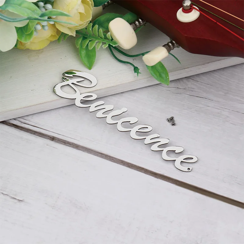 [Custom] Personalized guitar headstock nameplates, metal headstock badges, and custom initial badges for guitar enthusiasts view 6
