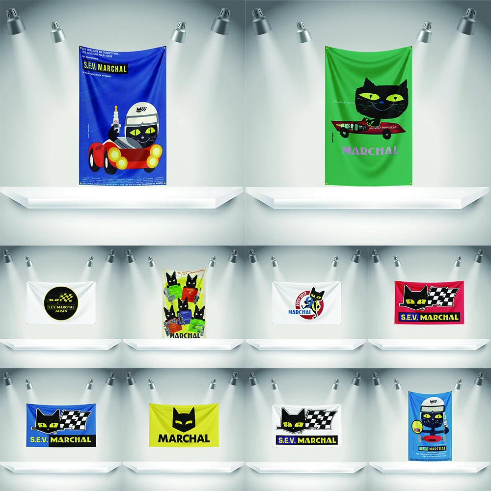 M-Marchal Flag Auto Parts Tools Banner   HD Printing Tapestry Exhibition, Car Fans, Garage Decor