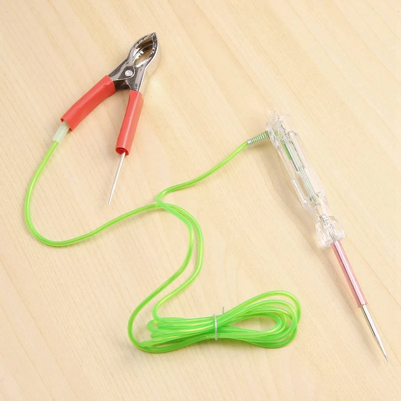 6X Automotive LED Circuit Tester 6-24V Test Light With Dual Probes 47 Inch Antifreeze Wire Alligator Clip For Testing