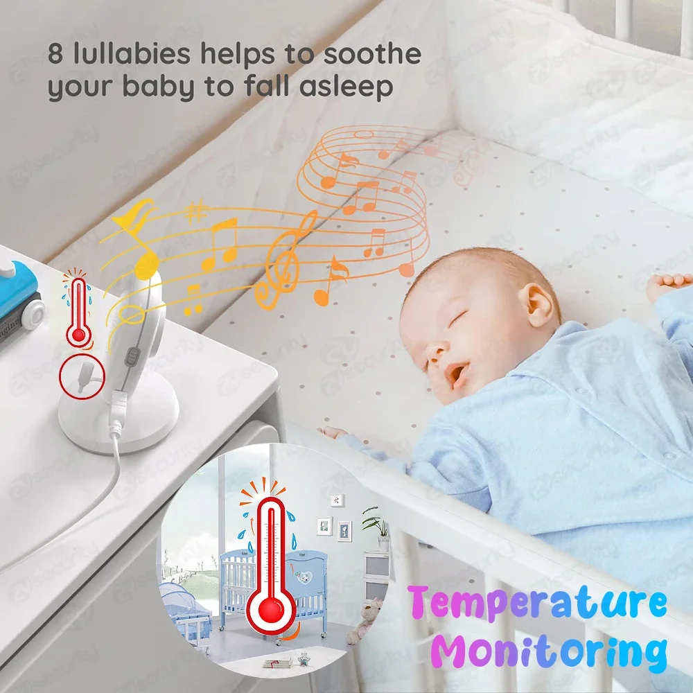 3,5 pollici senza fili video Baby Monitor Visione notturna Monitoraggio della temperatura Talk audio a due vie Bambino Bambinaia Telecamera di sicurezza Baby-sitter