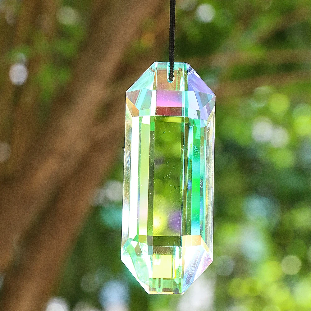 75mm Rainbow Reflection Crystal Suncatcher Faceted Glass Chandelier Prism Replacement Pendant Window Hanging Decor Photo Props