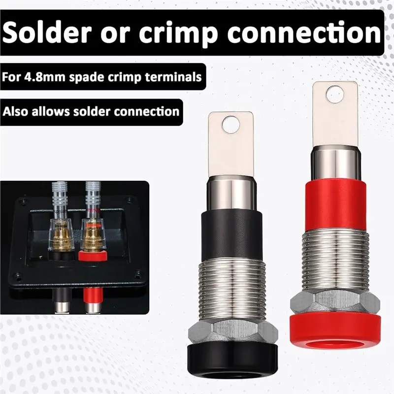 PHILE-For 4Mm Banana Jack Female Panel Mount Socket Adapter For 4Mm Banana Plug Connectors Binding Post
