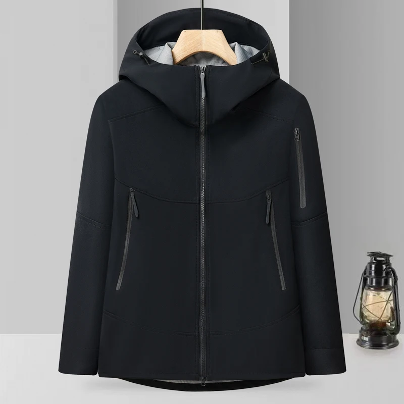 

Fashionable Cool Versatile And Trendy Solid-Color Casual Jacket With Hooded Coat Autumn Soft-Shell Outdoor High-Quality Coat
