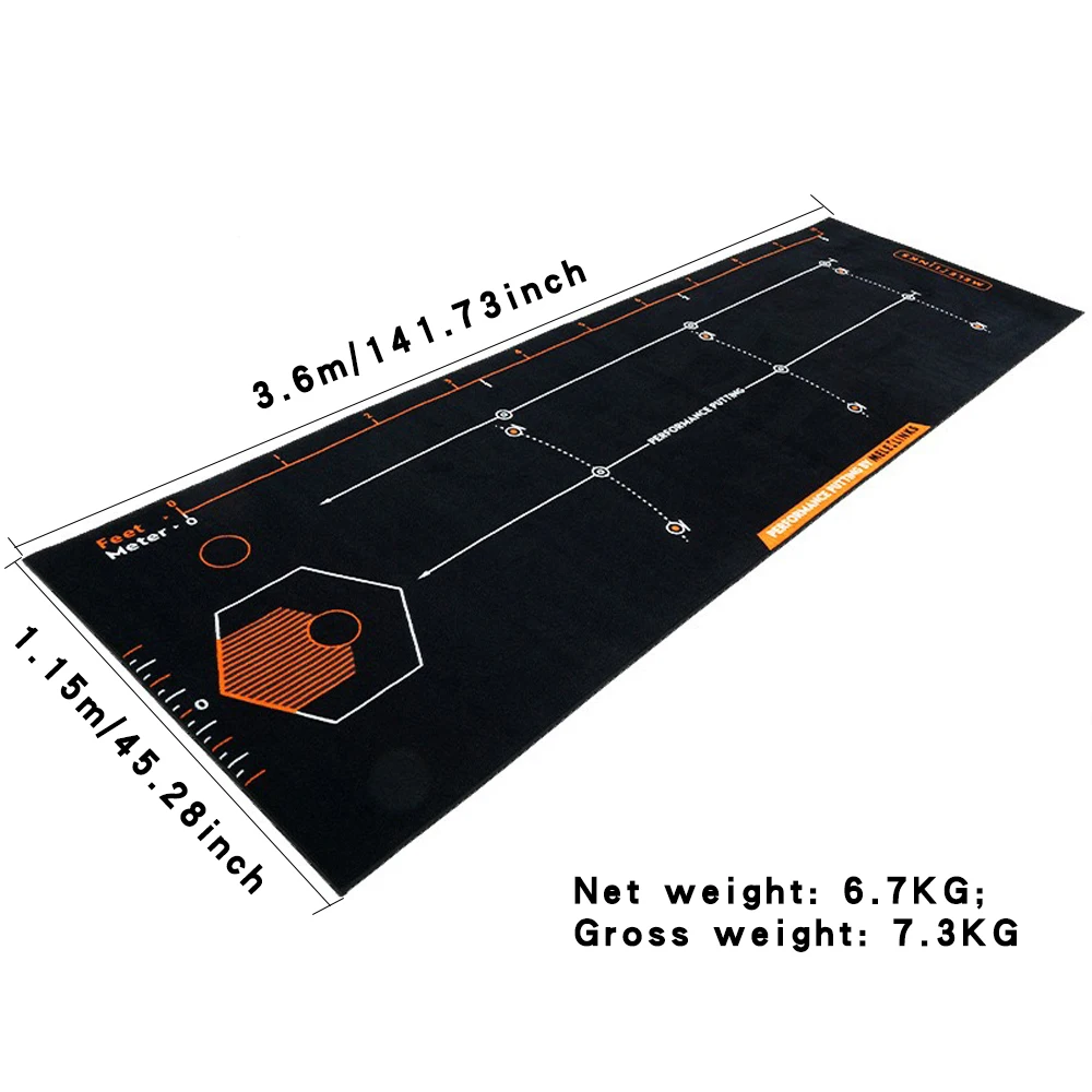 New Arrival Golf Putting Trainer Golf Hitting Mat Antislip Nylon Golf Practice Putting Mats With Teaching Mark Driving Range Mat