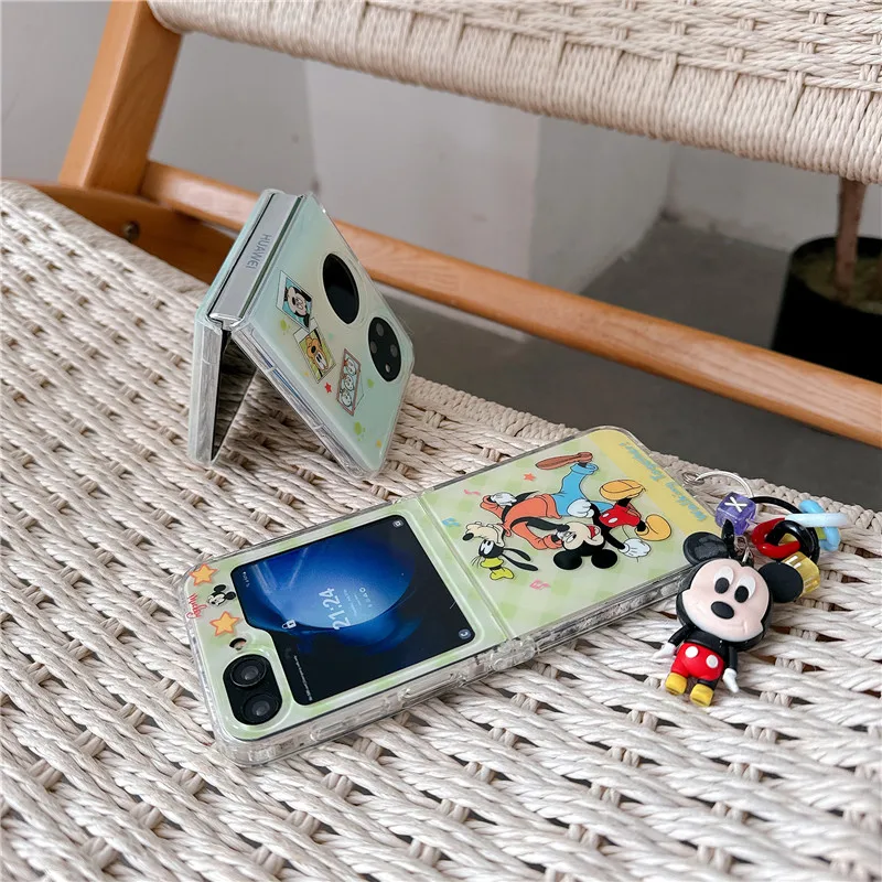 Disney Mickey Mouse Goofy Phone Case for Samsung Galaxy ZFlip 3 4 5 6 zflip3/4/5 z flip Zflip6 Zflip5 Donald Duck Cover