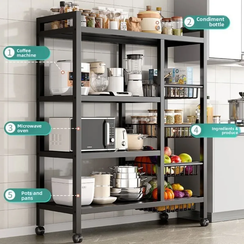 Kitchen storage rack Floor-to-ceiling multi-layer household fruit and vegetable basket storage rack Multifunctional storage rack