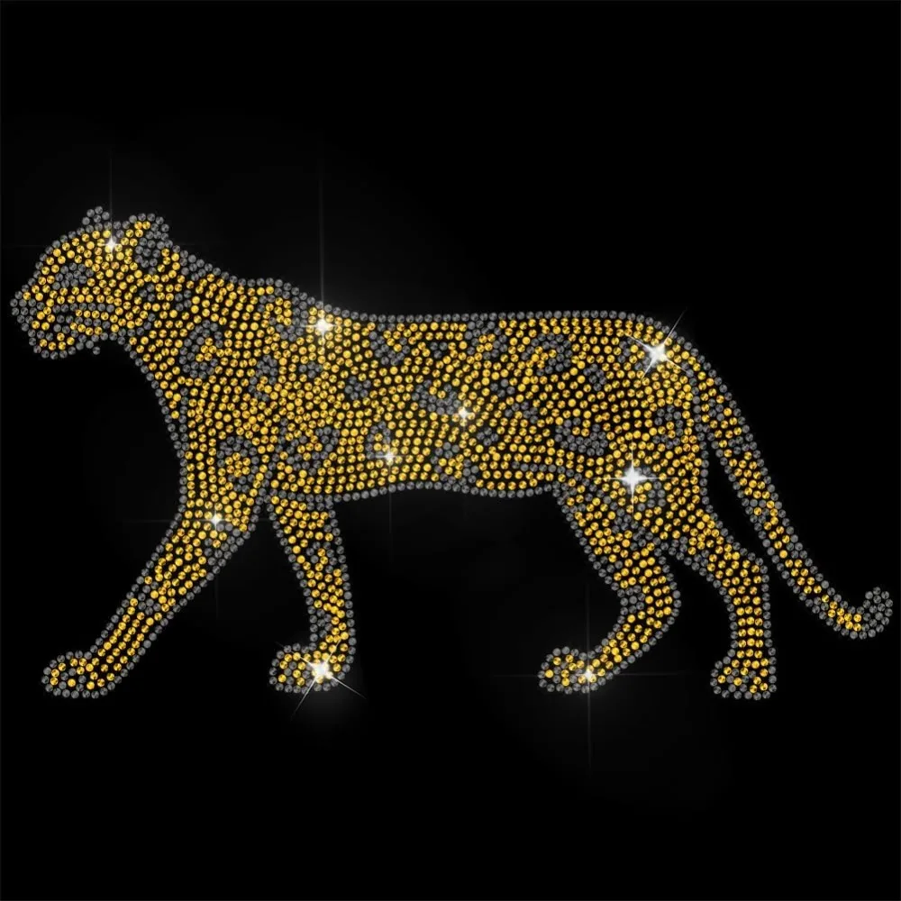 

Glass Hotfix Rhinestone Iron on Appliques Costume Accessories for Clothes Bags Pants Leopard 297x210mm