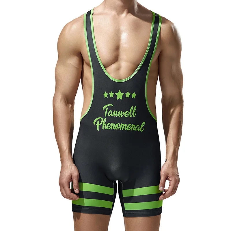 Men Undershirts Bodysuits Leotard Sports Breathable Gym Joggings Running Wrestling Singlet Underwear Seamless Fitness Jumpsuits