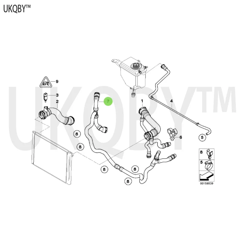 Return hose, exhaust pipe, hose clamp ring, pipe bracket 17127560160 A1712756016 17127565781 17127575342