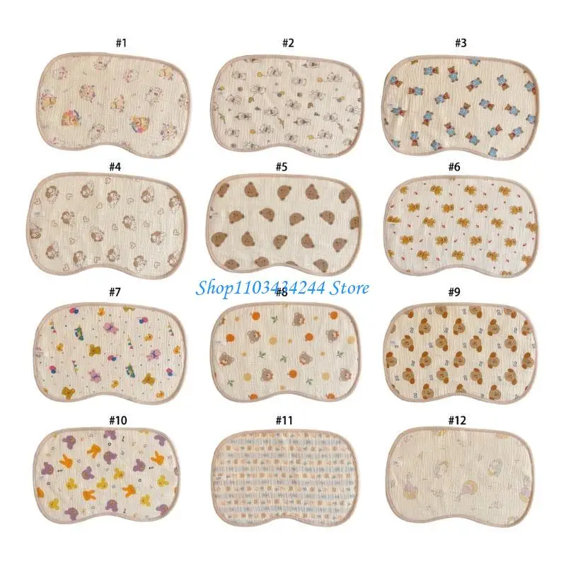 غطاء وسادة مكون من 10 طبقات مقاوم للتعرق وجيد التهوية مع نمط كرتوني لعربات الأطفال وأغطية وسائد لملحقات الفراش #1