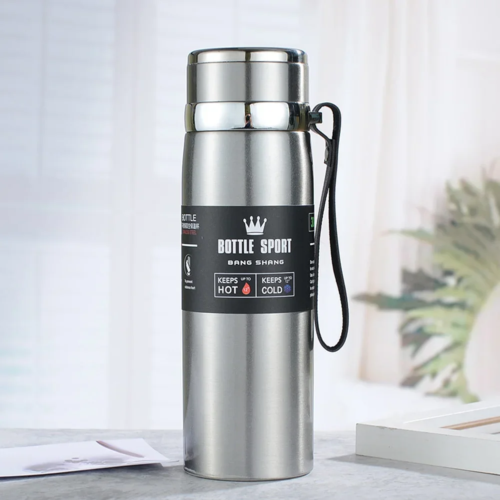 Bottiglia d\'acqua termica da 1000ml Thermos boccetta sottovuoto doppia tazza isolata per tè e caffè in acciaio inossidabile a prova di perdite per