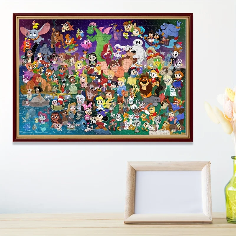 1000 peças quebra-cabeça de personagens e animais, enciclopédia, princesas e príncipes, quebra-cabeça montável na parede, presente de jogo para adultos, intera familiar