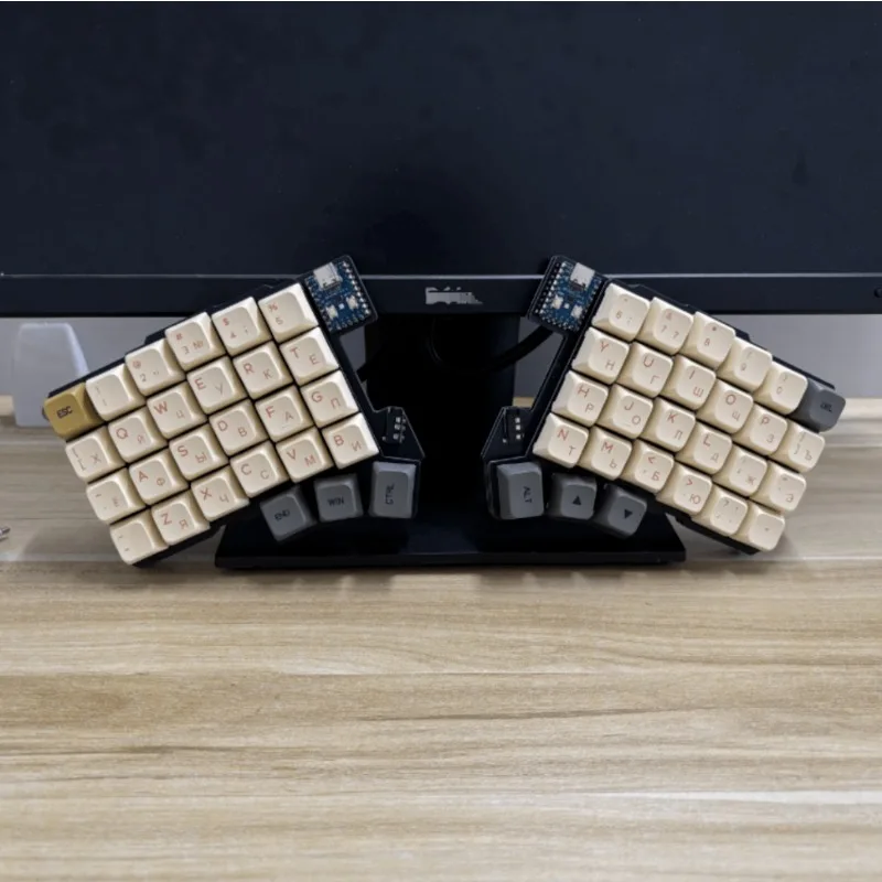 

Проводная раздельная клавиатура Silakka54, русская индивидуальная горячая замена, эргономичная одномодовая разделенная механическая клавиатура VIAL, левая и правая рука