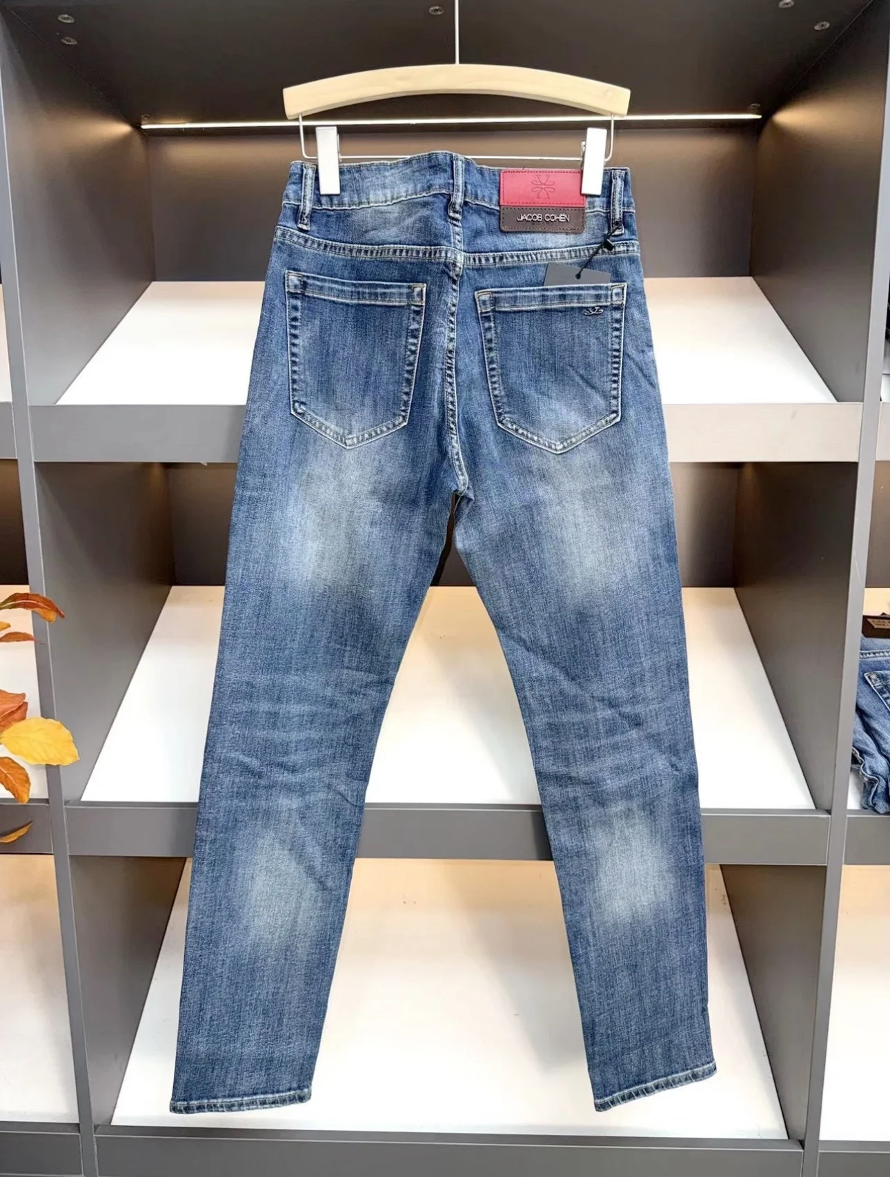 OECHSLI Jeans Thin Cotton Men 2026 Spring Summer new breathable embroidery zipper outdoor straight Big size 28-38 long Pants