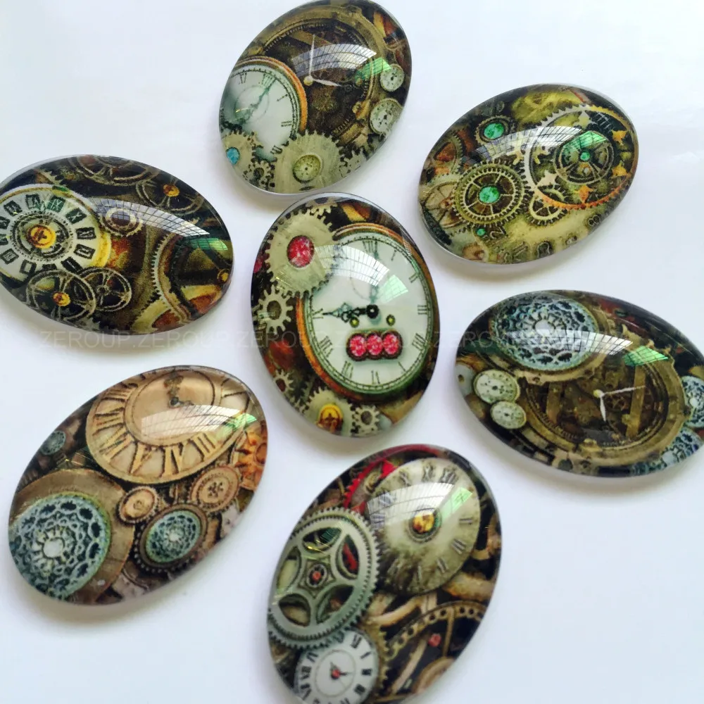 

Multisizes Handmade Photo Glass Cameo Cabochons Mixed Pattern Domed Oval Jewelry Accessories Supplies for Diy Jewelry TP-323