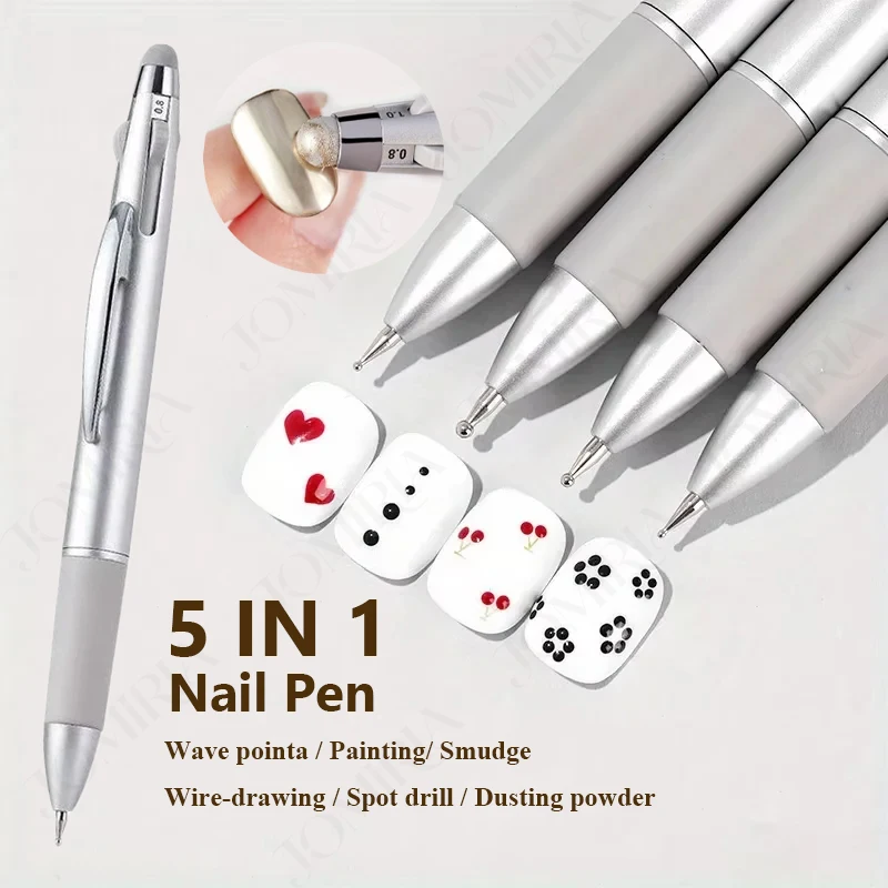 1/10Pcs 5-in-1 Nail Dotting Pen Set, Pro Manicure Dot Tools for Nail Art Design, Dot Painting & Drawing, Ideal for Home Salon