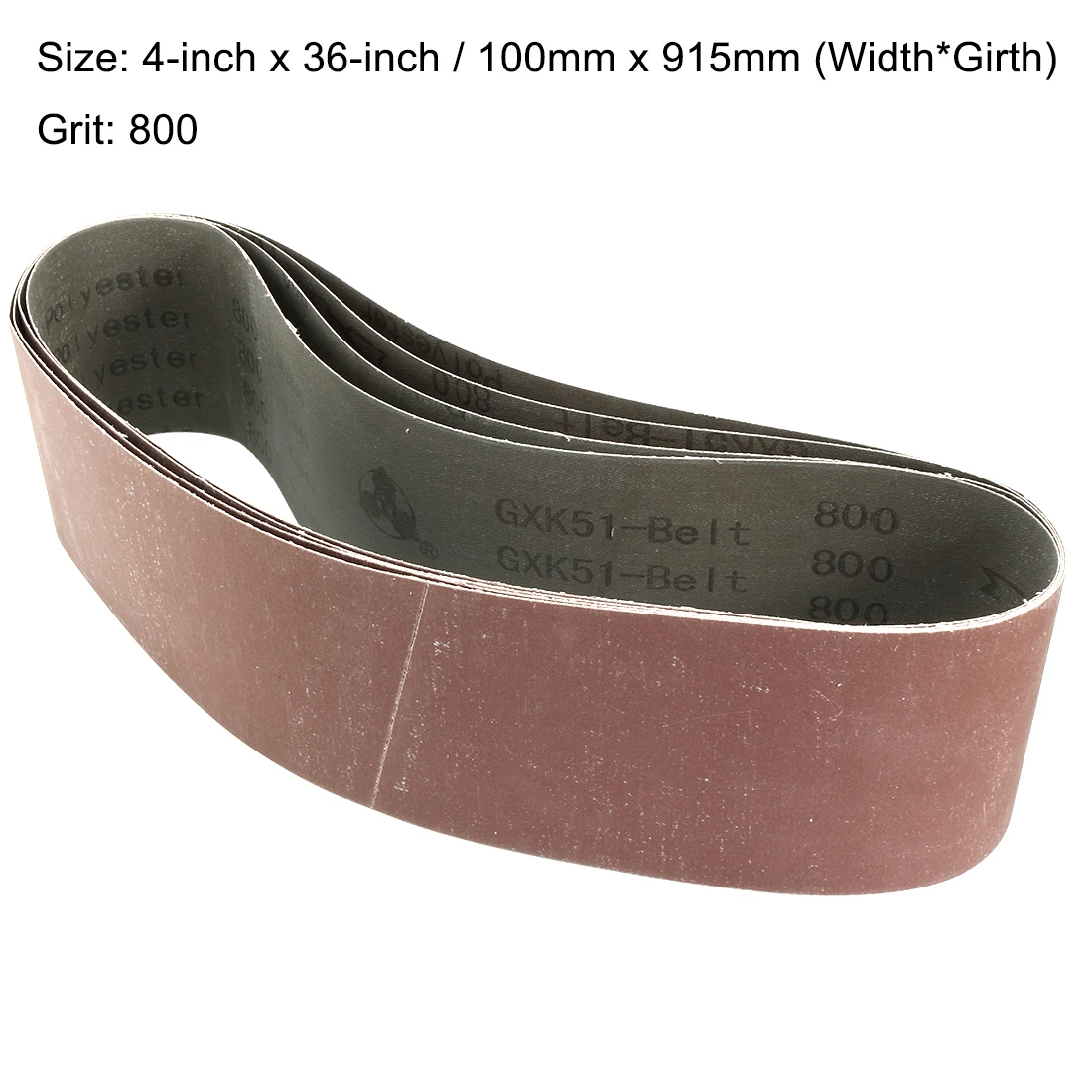 4 個 4 インチ x 24 インチから 36 インチの酸化アルミニウムサンディングベルト 800 グリットフラッシュジョイント