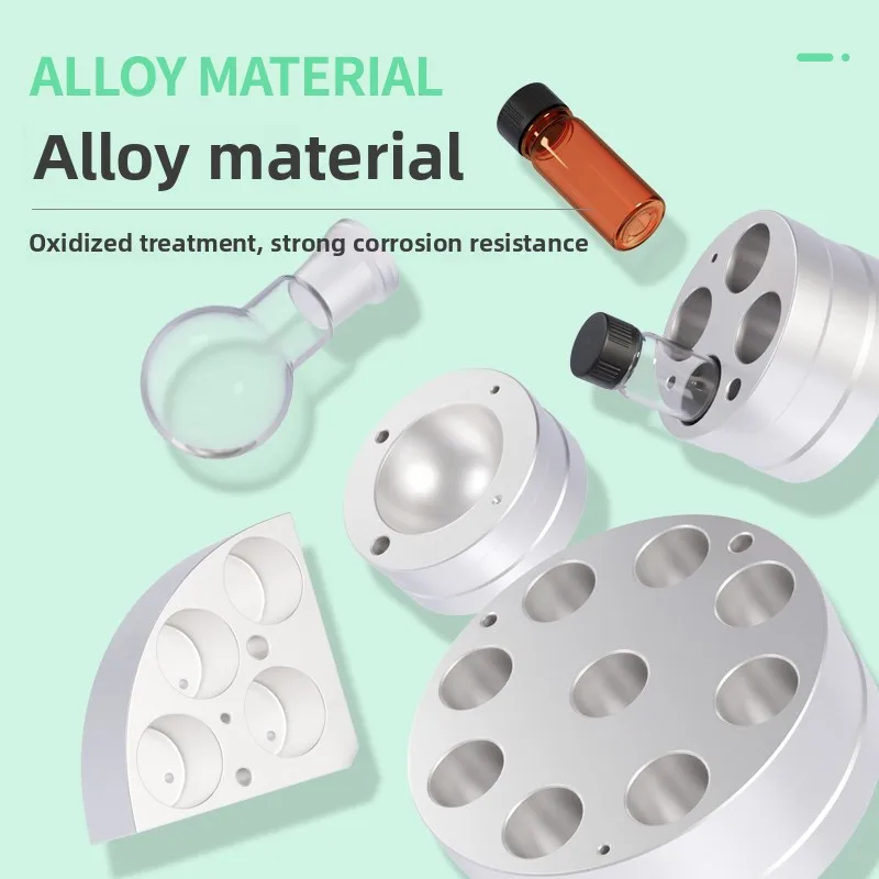 Aluminum alloy heating module, test tube sample bottle round bottom flask parallel reactor test tube rack.