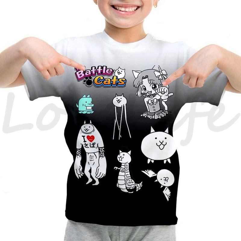 New The Battle Cats T-shirt for Kids Boys Girls Anime T Shirt Cartoon Game 3d Tops Tees Summer Children Tshirt Casual Streetwear