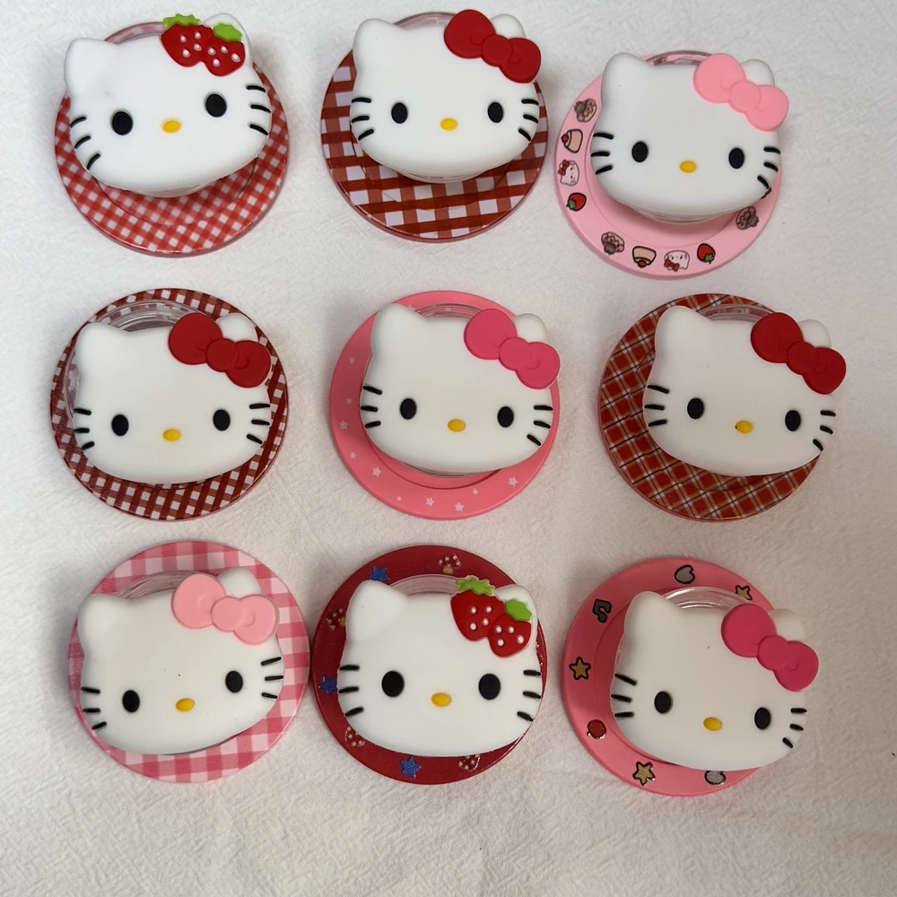 Simpatico cartone animato Sanrio Hello Kitty Supporto magnetico Grip Tok Griptok Supporto per supporto per telefono Supporto per iPhone Samsung Magsafe Smart Tok